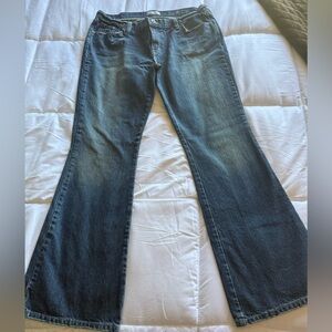 Vintage American Eagle Outfitters Blue Hipster Jeans - 14 Regular Hipster Fit